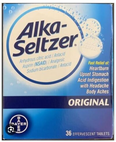 Dcom A.Lka-S.Eltzer Effervescent Tablets Original Flavor, Fast Multi-Symptom Relief From Headache And Body Ache, Dissolvable Effervescent Fizzy Tablets,